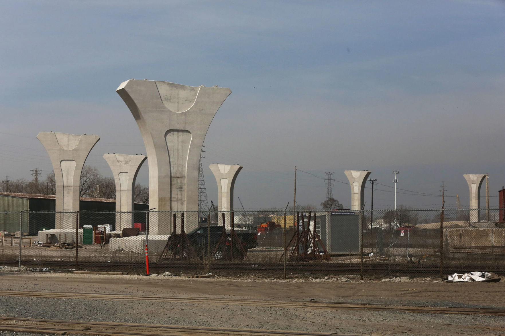 Cline Avenue bridge construction